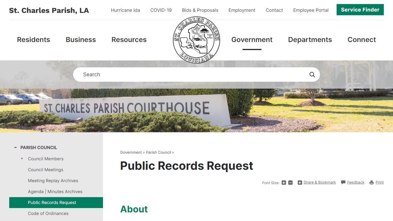 Public Records Request | St. Charles Parish, LA