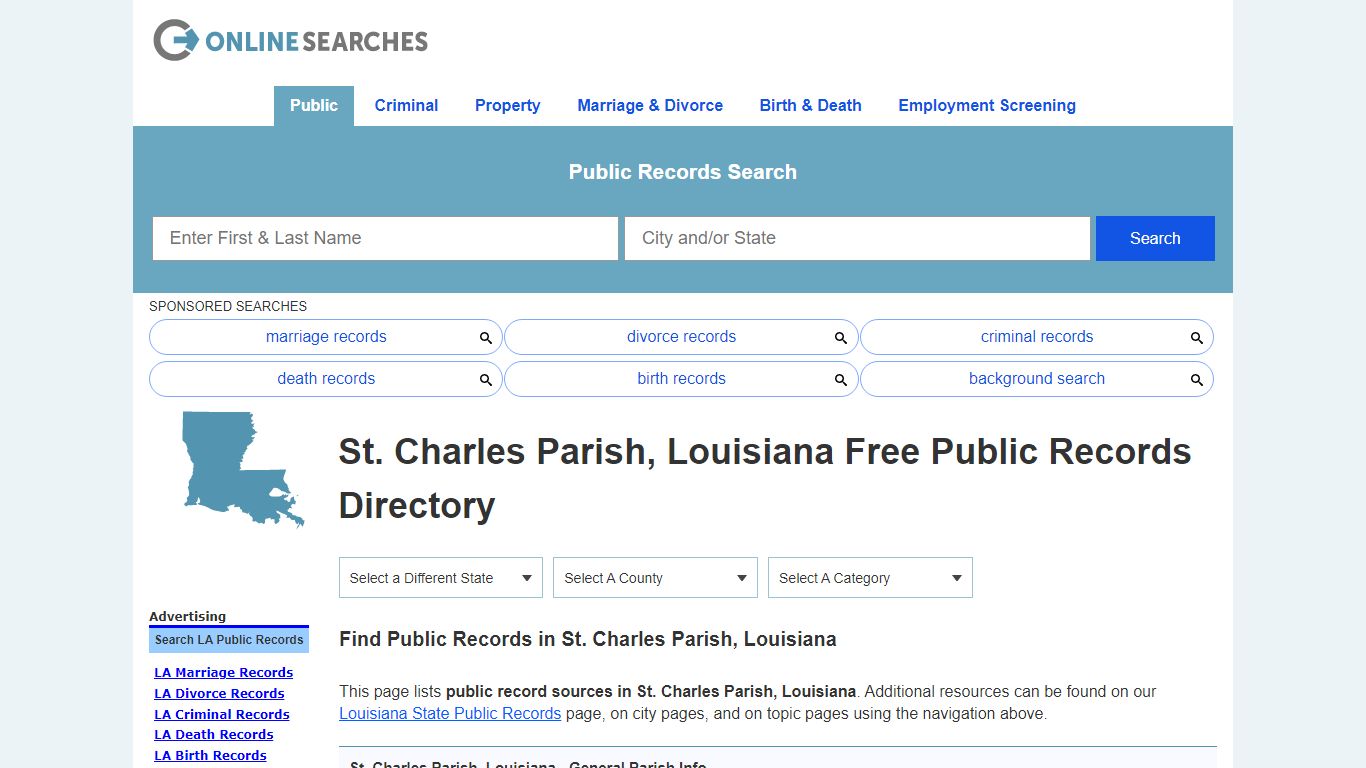 St. Charles Parish, Louisiana Public Records Directory