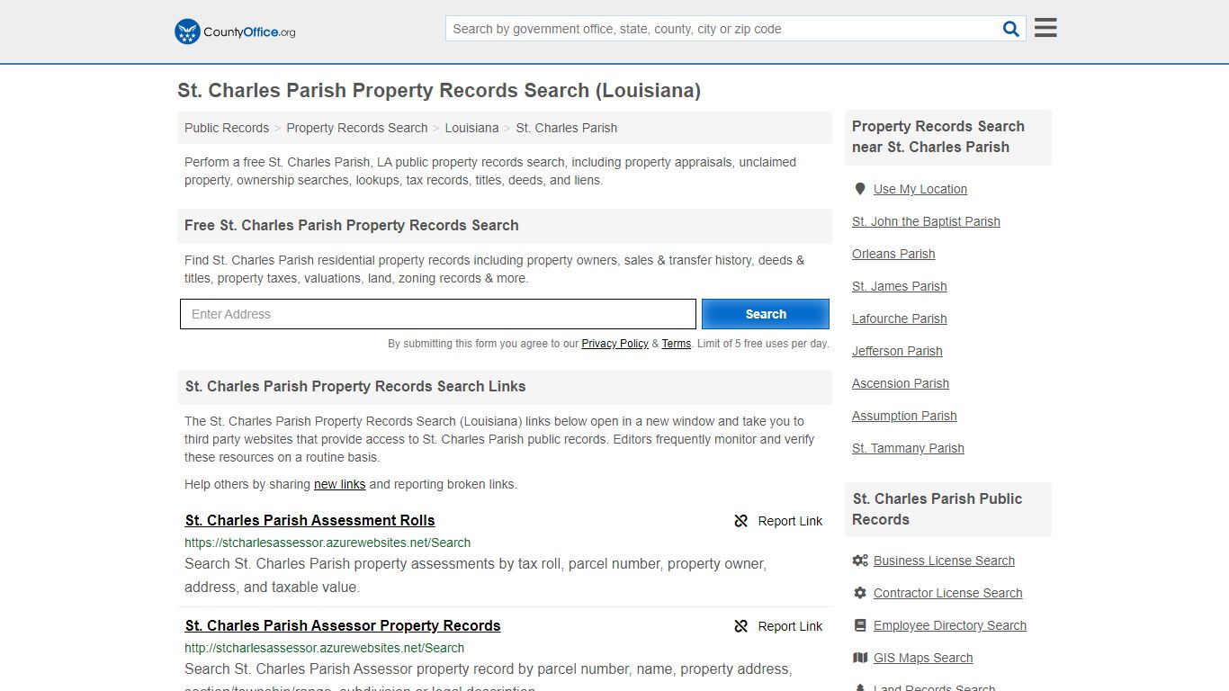 Property Records Search - St. Charles Parish, LA ...